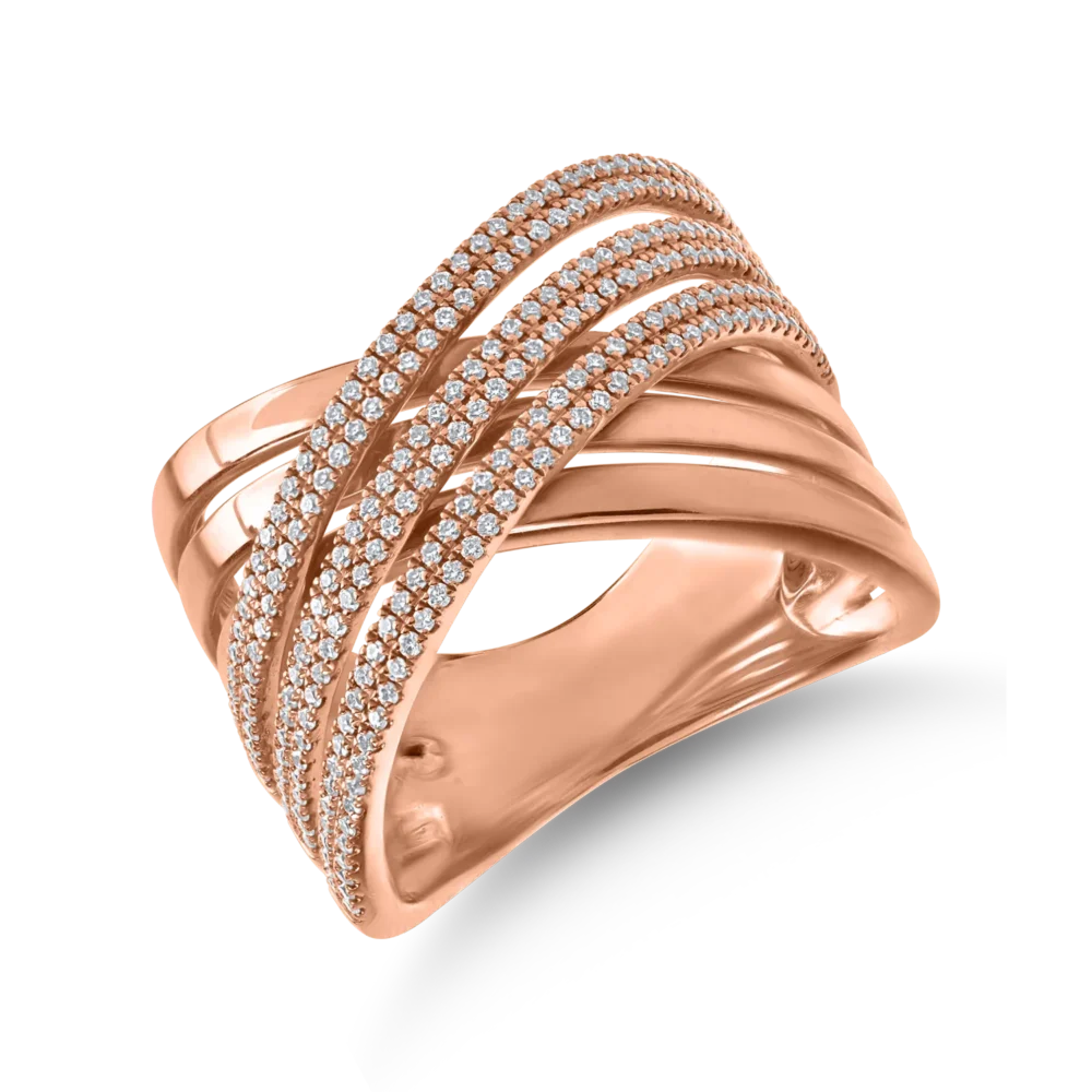 Inel din aur roz cu diamante de 0.63ct