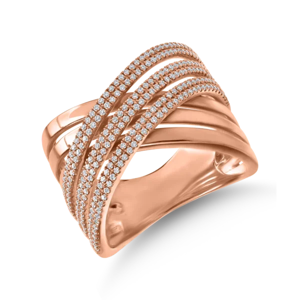 Inel din aur roz cu diamante de 0.63ct