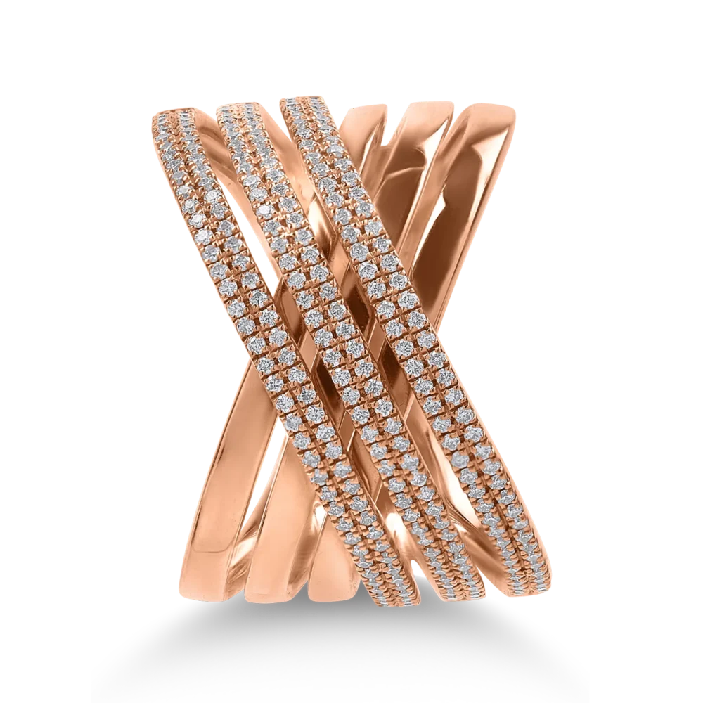 Inel din aur roz cu diamante de 0.63ct - imagine 2