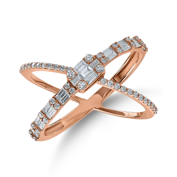 Inel din aur roz cu diamante de 0.65ct