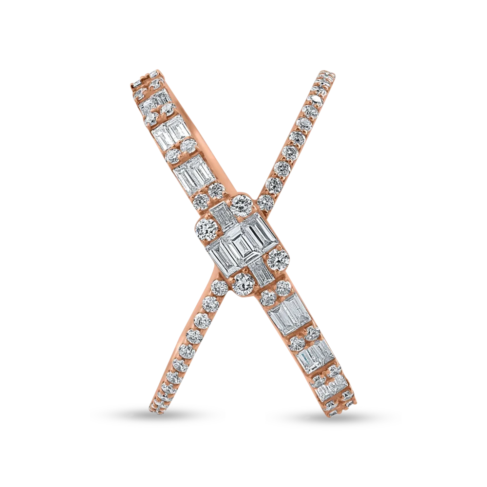 Inel din aur roz cu diamante de 0.65ct - imagine 2