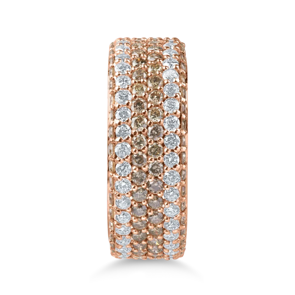 Inel din aur roz cu diamante de 0.6ct si diamante maro de 1.1ct - imagine 3