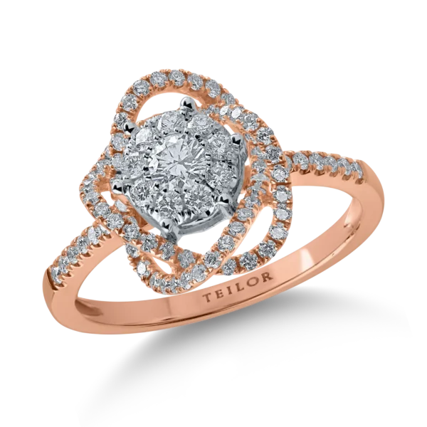 Inel din aur roz cu diamante de 0.6ct