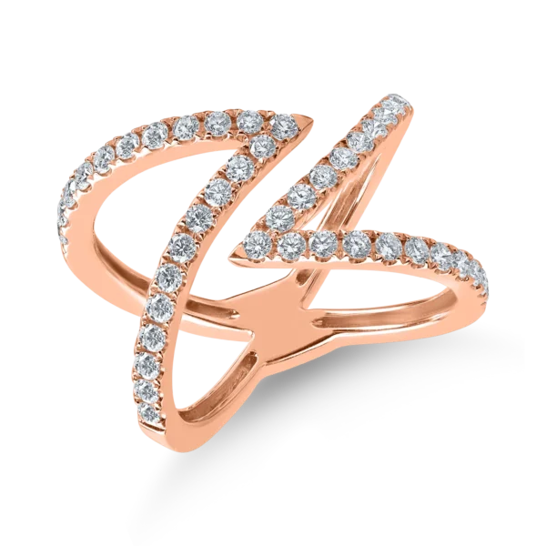 Inel din aur roz cu diamante de 0.8ct