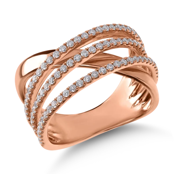 Inel din aur roz cu diamante de 0.98ct