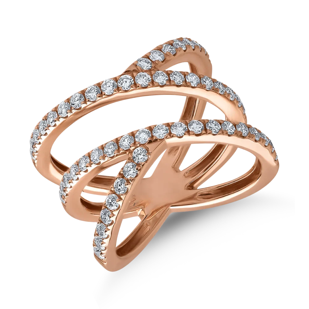 Inel din aur roz cu diamante de 1.03ct