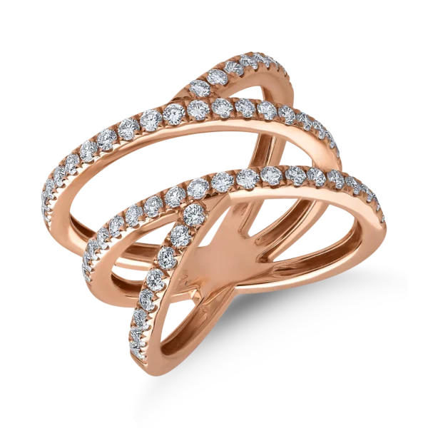 Inel din aur roz cu diamante de 1.03ct