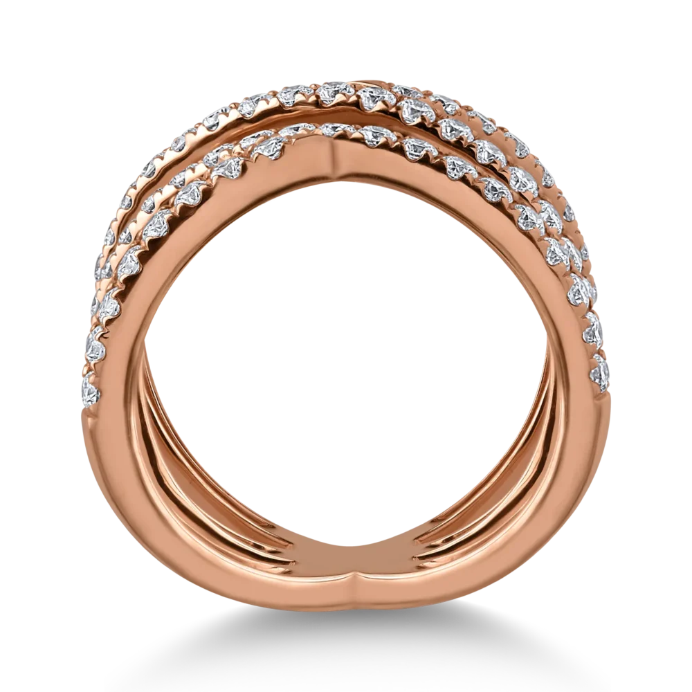 Inel din aur roz cu diamante de 1.03ct - imagine 2