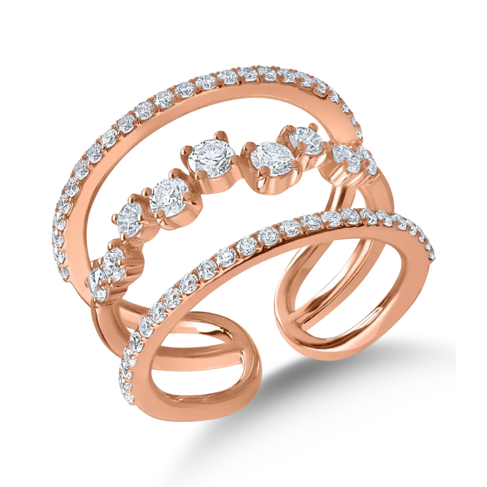 Inel din aur roz cu diamante de 1.03ct