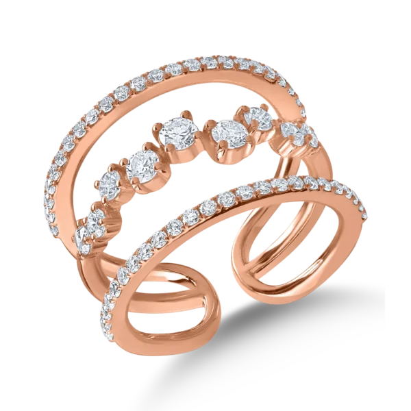 Inel din aur roz cu diamante de 1.03ct