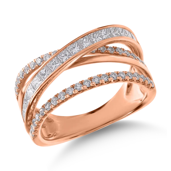 Inel din aur roz cu diamante de 1.23ct