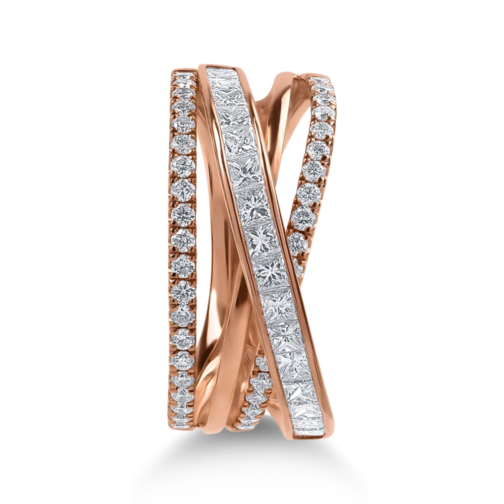 Inel din aur roz cu diamante de 1.23ct - imagine 2