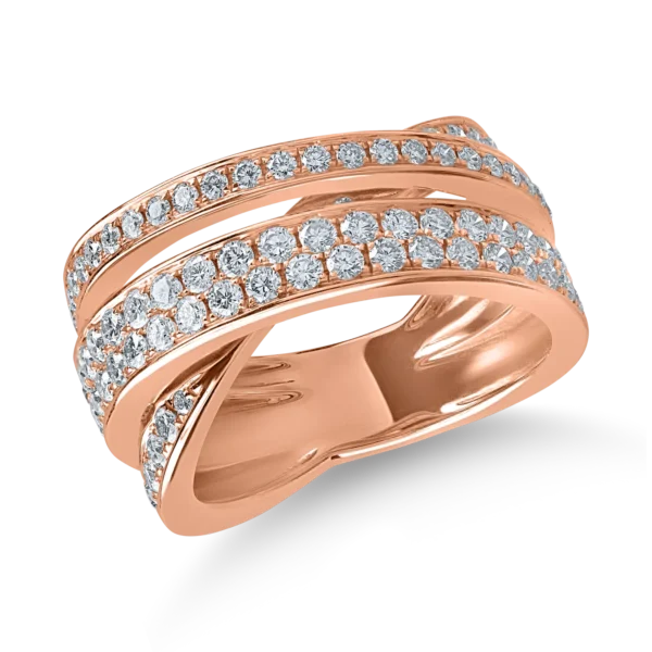 Inel din aur roz cu diamante de 1.2ct