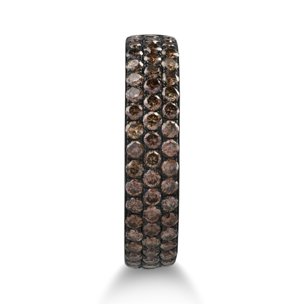 Inel semi eternity din aur roz cu diamante maro de 0.92ct - imagine 2