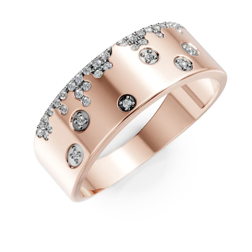 Inel din aur roz cu diamante microsetting de 0.1ct