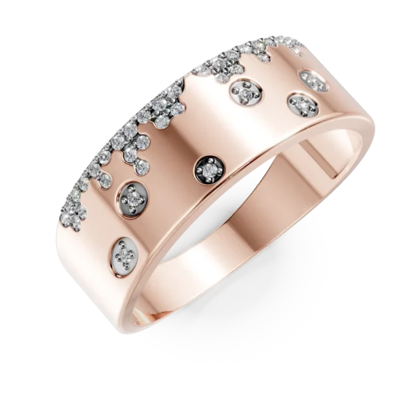 Inel din aur roz cu diamante microsetting de 0.1ct