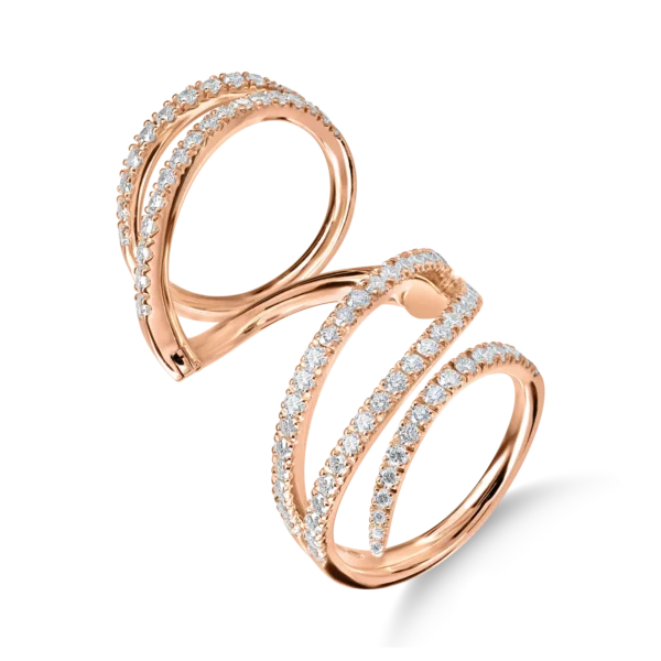 Inel din aur roz cu diamante microsetting de 1.5ct