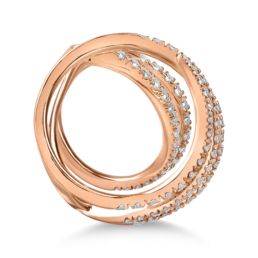 Inel din aur roz cu diamante microsetting de 1.5ct - imagine 2