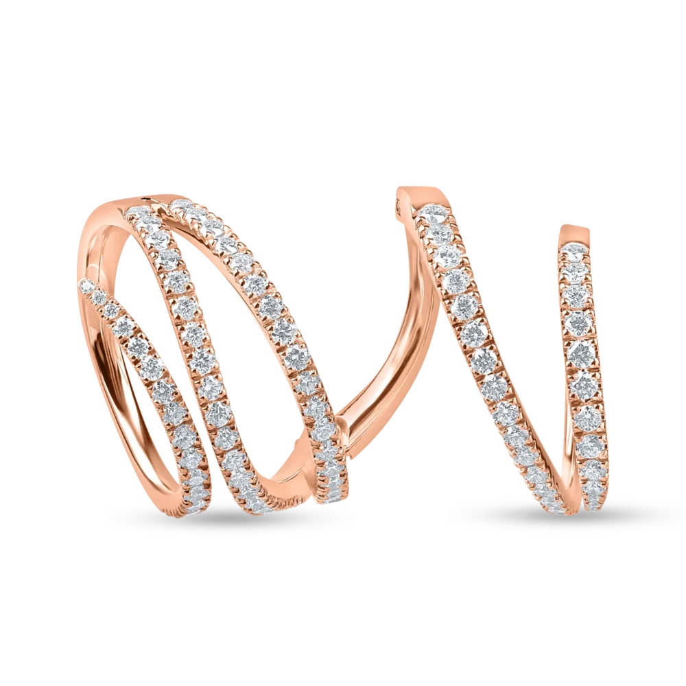 Inel din aur roz cu diamante microsetting de 1.5ct - imagine 3