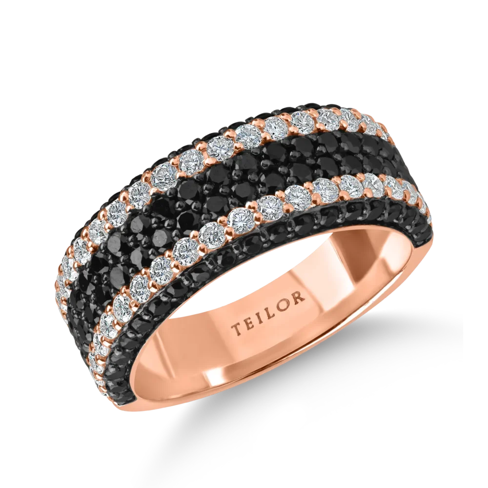 Inel din aur roz cu diamante microsetting de 1.7ct