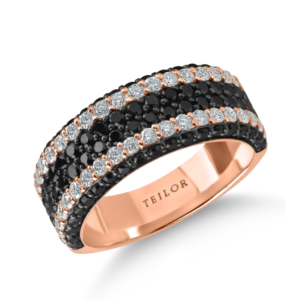 Inel din aur roz cu diamante microsetting de 1.7ct