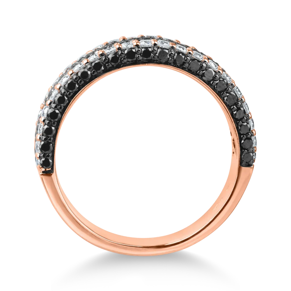 Inel din aur roz cu diamante microsetting de 1.7ct - imagine 2