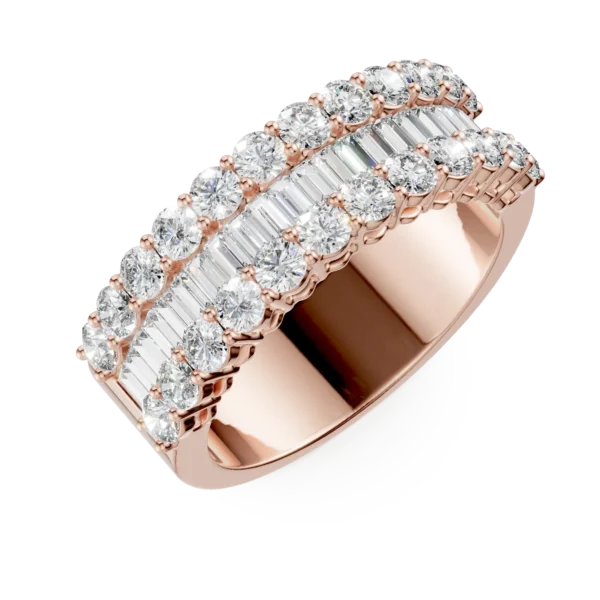 Inel din aur roz cu diamante microsetting de 2ct