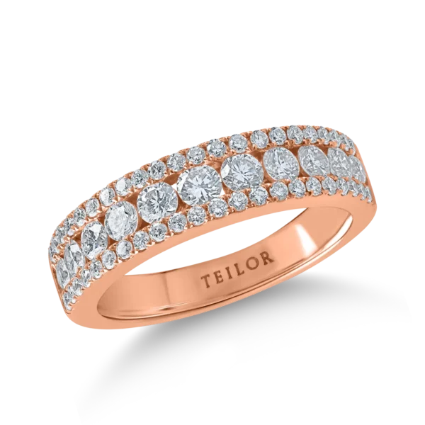 Inel din aur roz cu diamante mirosetting de 0.9ct