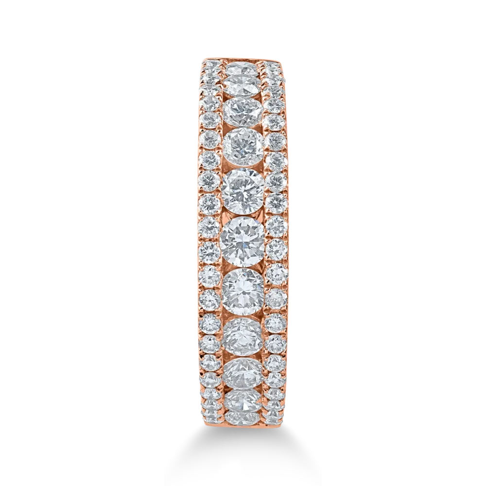 Inel din aur roz cu diamante mirosetting de 0.9ct - imagine 2