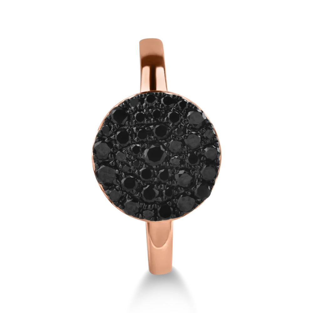 Inel din aur roz cu diamante negre de 0.5ct - imagine 2