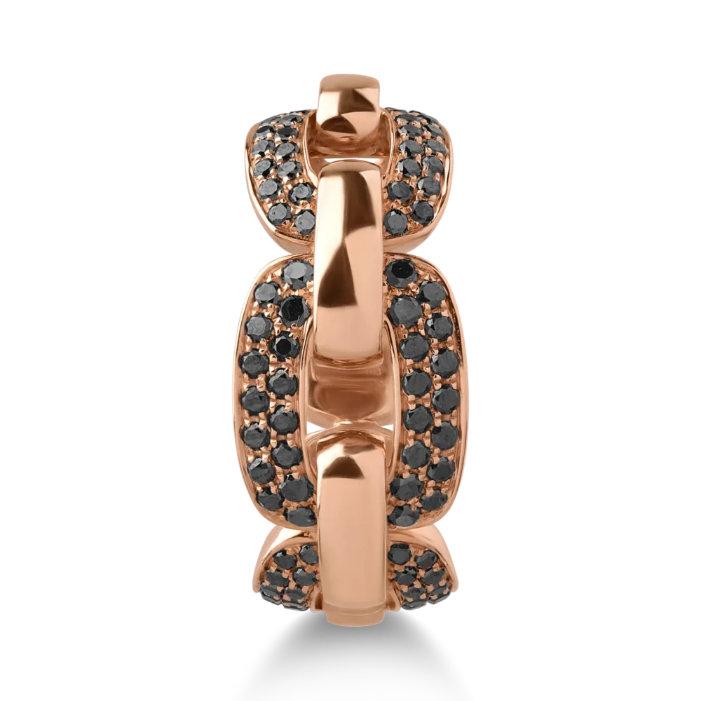Inel din aur roz cu diamante negre de 0.69ct - imagine 3