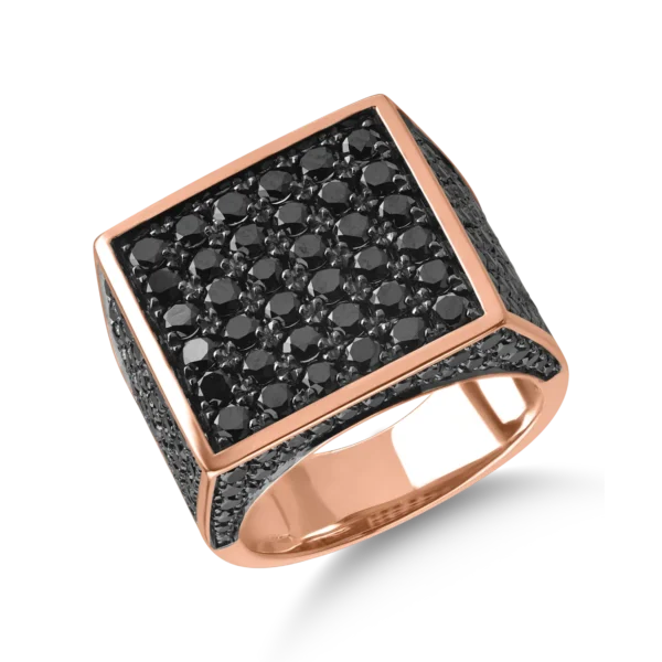 Inel din aur roz cu diamante negre de 2.7ct