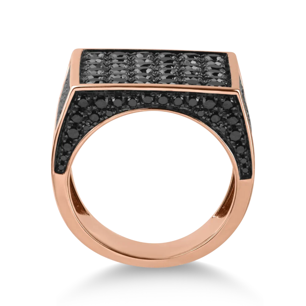 Inel din aur roz cu diamante negre de 2.7ct - imagine 2