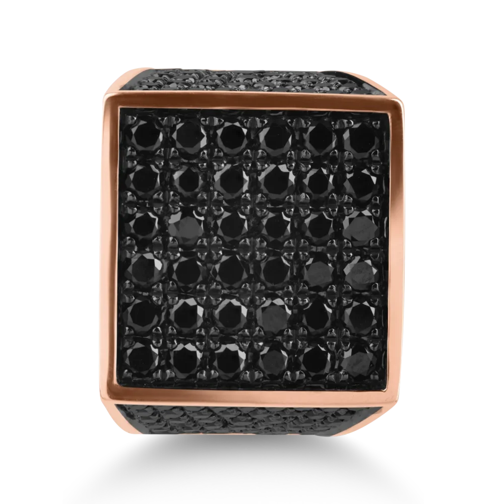 Inel din aur roz cu diamante negre de 2.7ct - imagine 3