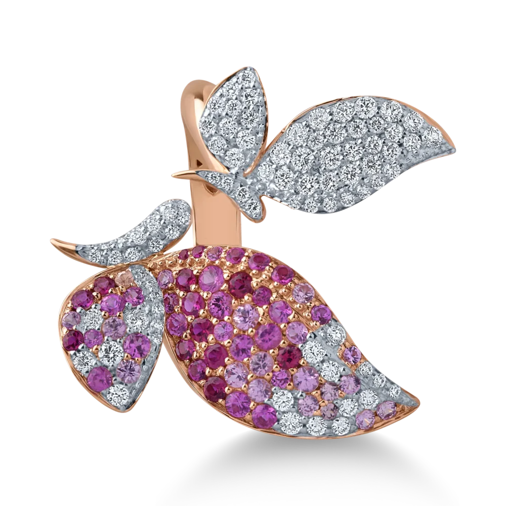 Inel din aur roz cu pietre pretioase de 1.75ct - imagine 3