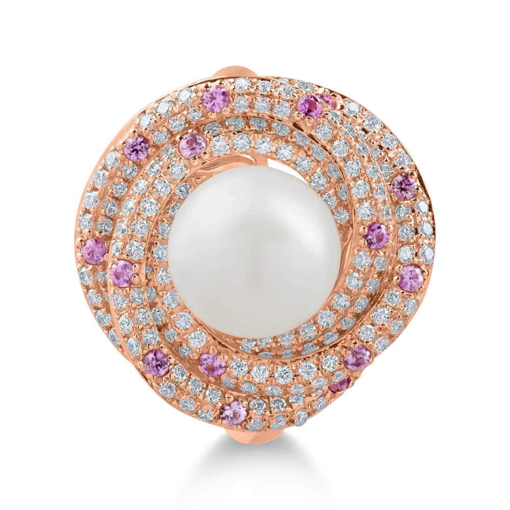 Inel din aur roz cu pietre pretioase si semipretioase de 5.1ct - imagine 2