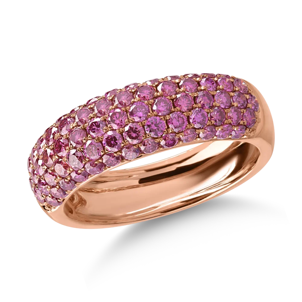 Inel din aur roz cu safire roz de 1.48ct