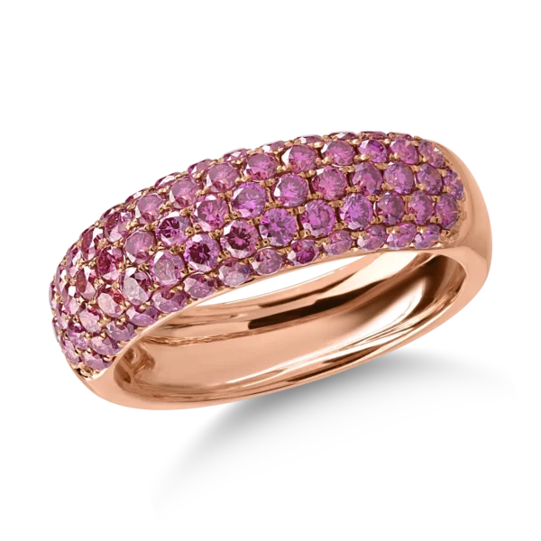 Inel din aur roz cu safire roz de 1.48ct