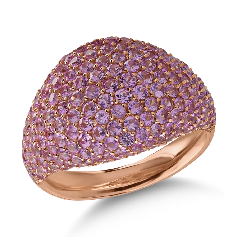 Inel din aur roz cu safire roz de 2.45ct
