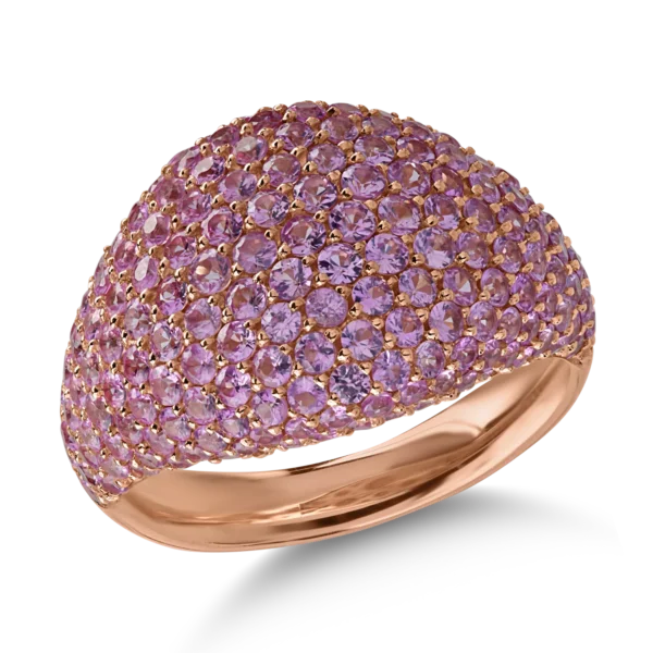Inel din aur roz cu safire roz de 2.45ct