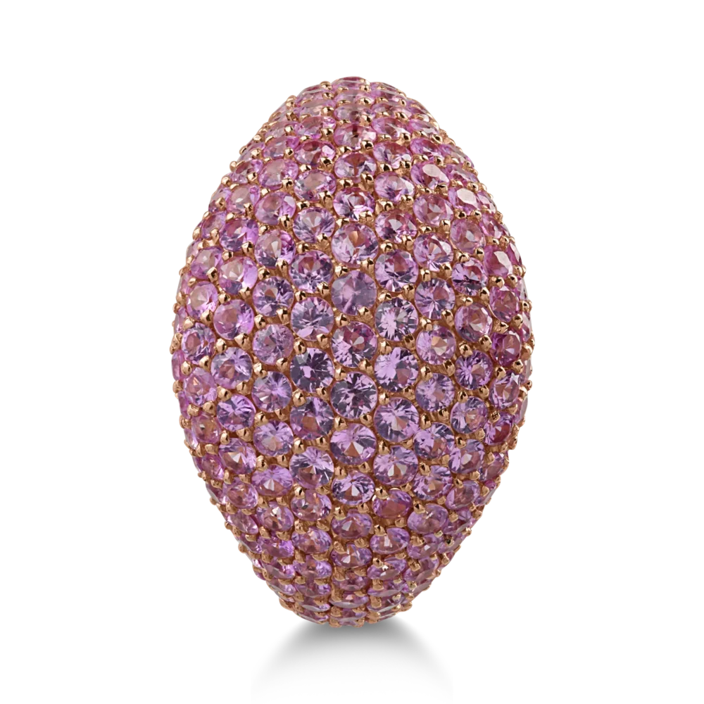 Inel din aur roz cu safire roz de 2.45ct - imagine 2