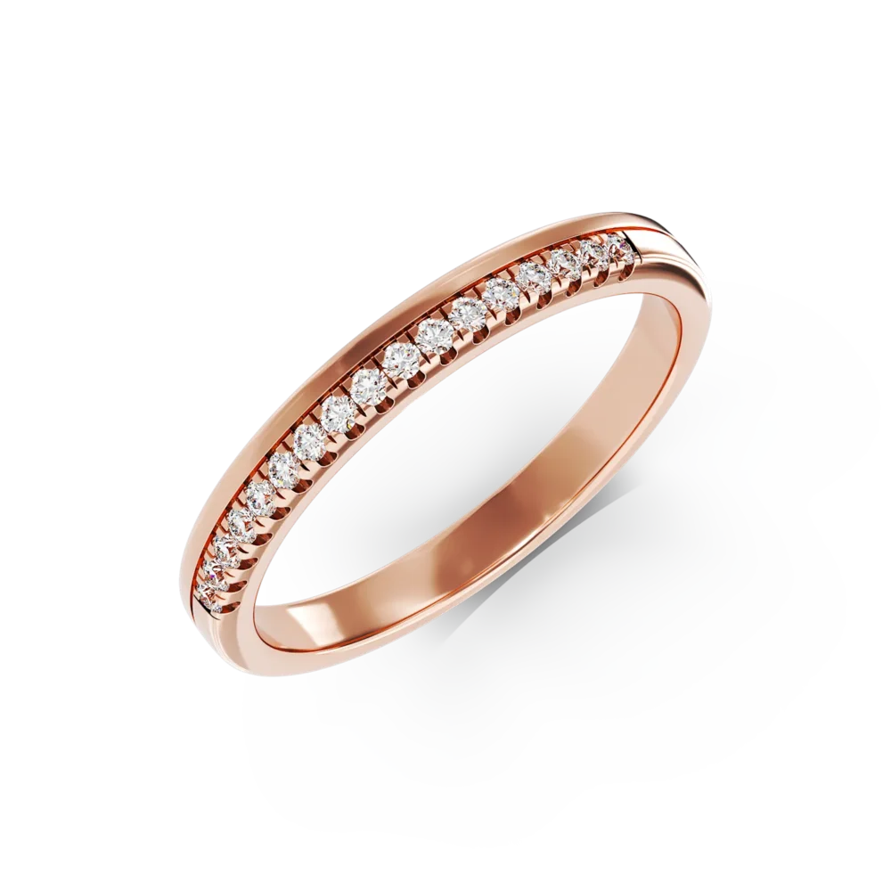 Inel din aur roz cu diamante de 0.11ct