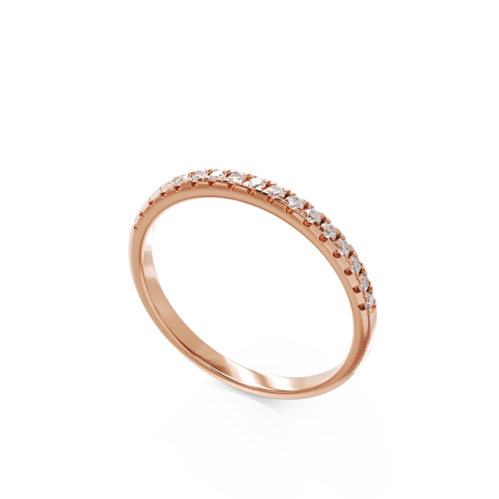 Inel din aur roz cu diamante de 0.17ct - imagine 2