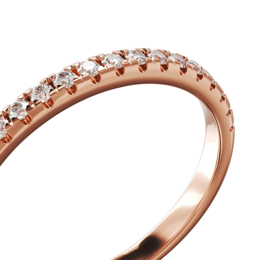 Inel din aur roz cu diamante de 0.17ct - imagine 4