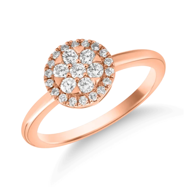 Inel din aur roz cu diamante de 0.41ct
