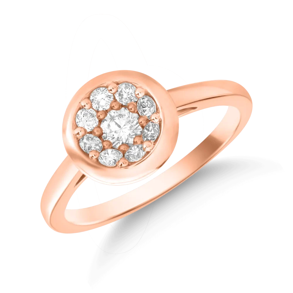 Inel din aur roz cu diamante de 0.44ct
