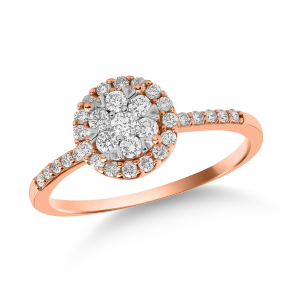 Inel din aur roz cu diamante de 0.5ct