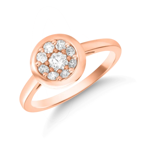 Inel din aur roz cu diamante de 0.61ct