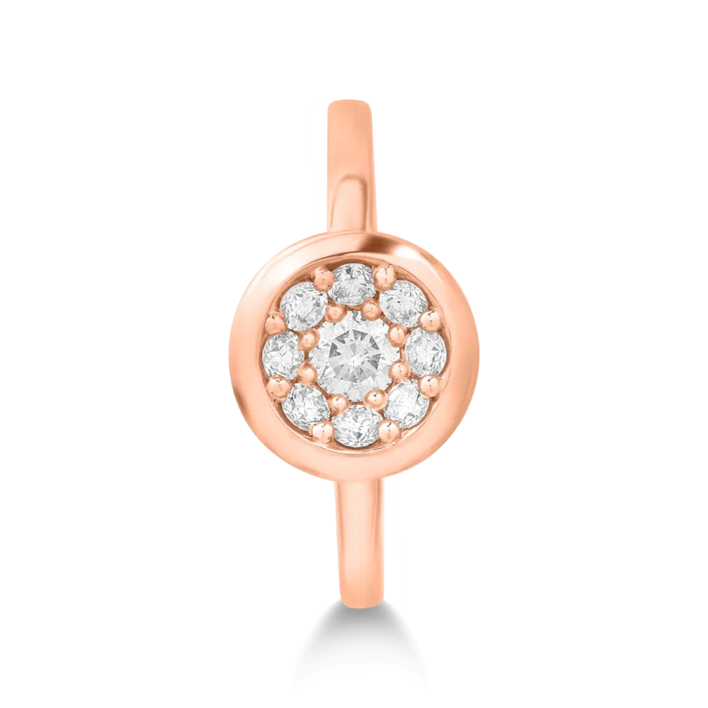 Inel din aur roz cu diamante de 0.62ct - imagine 3