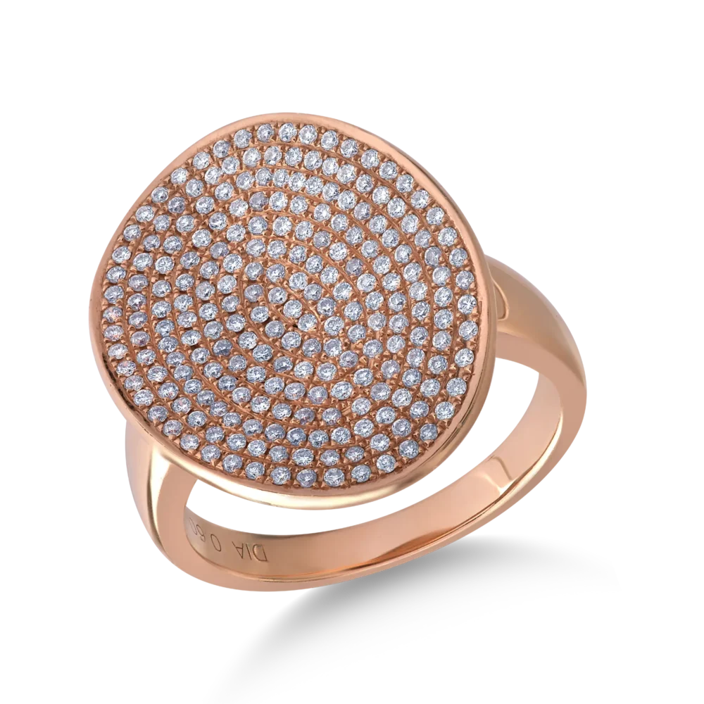 Inel din aur roz cu diamante de 0.657ct